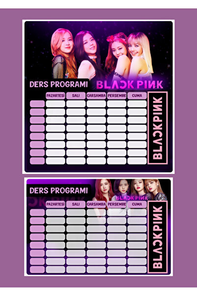 cakaybu Autocolant cu programul săptămânal al cursurilor BLACKPINK - 2 bucăți...