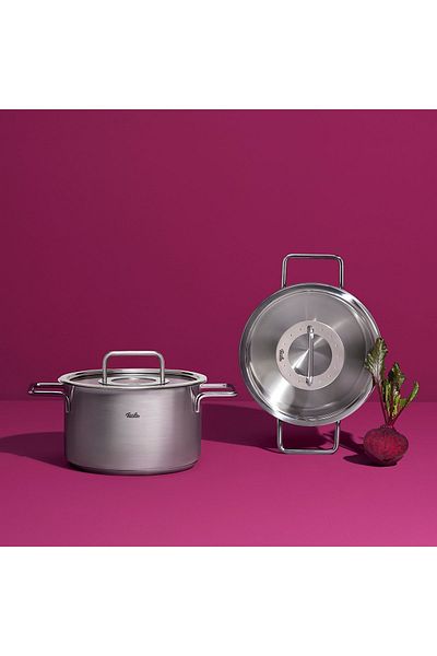 Fissler Pure Collection 8 Pieces - Steel Pot Set with Metal Lid