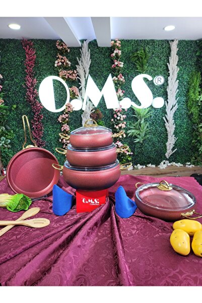 OMS KURE - 3024 - 9 Parça - Bio Granit - Pfoa ve Ptfe Free - Tencere, Tava, Ç...