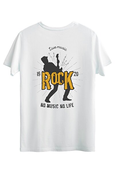 Bellance Tricou slim cu imprimeu pentru chitară Tricou cu decolteu alb