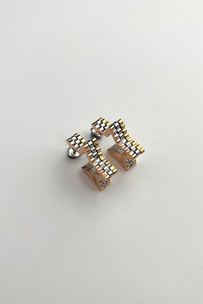 Modex Steel Three Color Star Earrings (2cm)