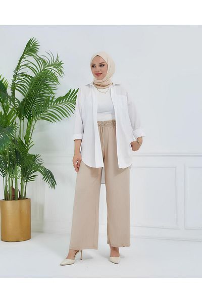 RW Richard & Wendy Wafer Fabric Ribbed Wide Leg Trousers