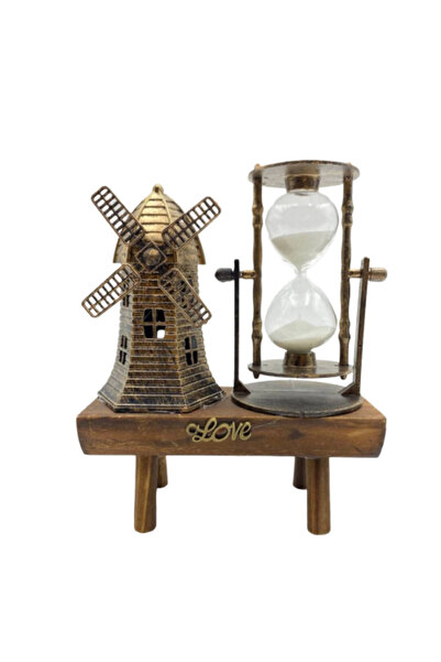 Sarego Dekoratif Antika Görünümlü Şık Kum Saatli Ayaklı Biblo Vazo Ev Oda Ofi...