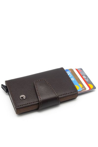 Cacharel Δερμάτινη θήκη πιστωτικής κάρτας Brown Wint - 0270W18