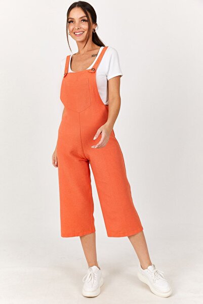 armonika Women's Light Orange Gardener Overalls ARM-20K001117