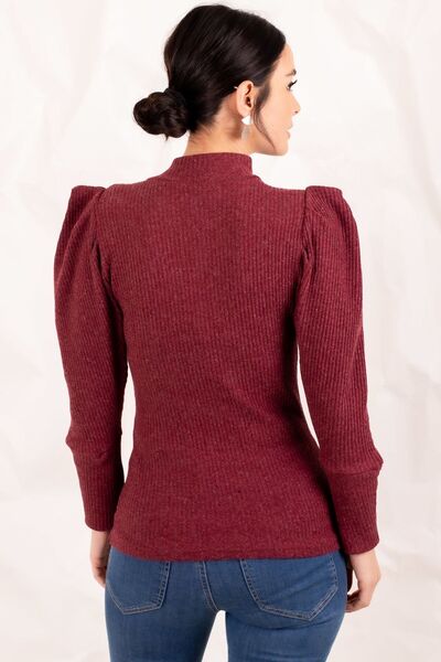 armonika Women's Burgundy Watermelon Sleeve Knitwear Sweater ARM-20K001103