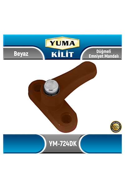 Yuma PVC Düğmeli Emniyet Mandalı | Kahverengi | YM-724DK