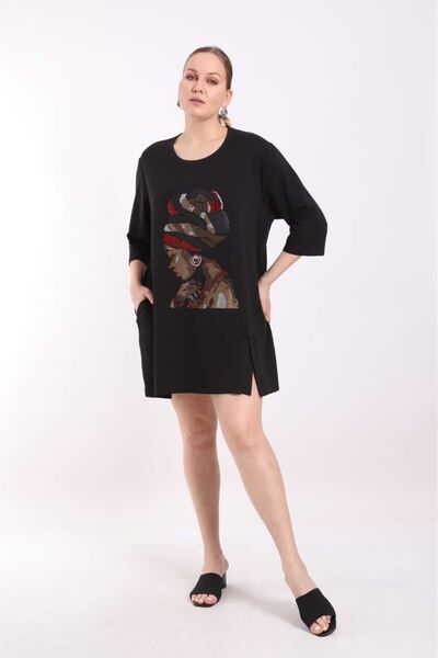 SheRa Boutique Oversize İki İplik Compact Penye Tunik Elbise