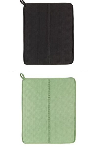 IKEA Bulaşık Kurutma Örtüsü Koyu Gri + Yeşil 2 Adet