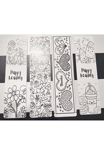 Kozalak Tasarım Boyanabilir Kitap Ayracı 4 lü Set