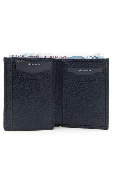 Pierre Cardin Navy Blue Leather Floater Men's Wallet - 2734a38