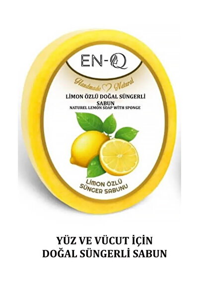 ENQ Limon Özlü Özel Yüz ve Vücut İçin Doğal Süngerli Sabun