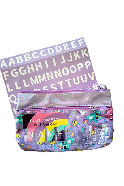 MRDIY Alfabeli isim yazılabilen mor çocuk okul öğrenci çanta kalemkutu