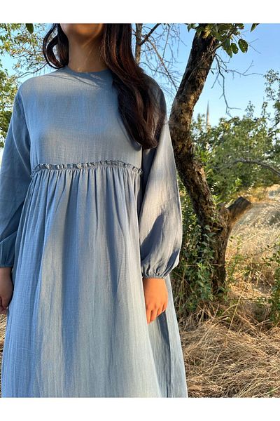 EMZEYN Cotton Texture Island Muslin Dress