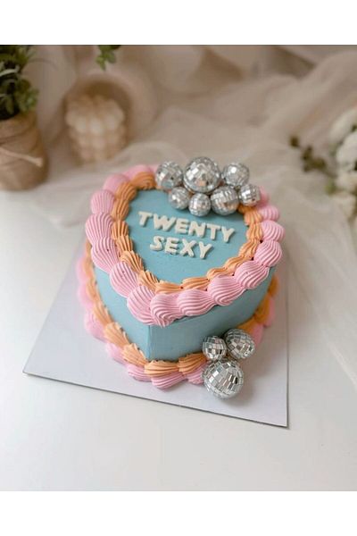 BESSE HOME Disco Ball Cake Ornament Set 2