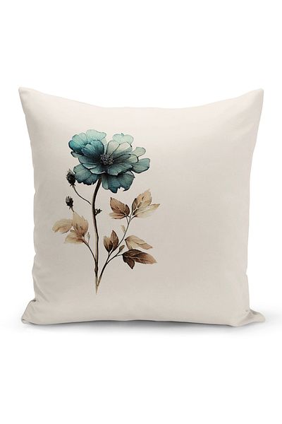 Bertille Home Flower/Vintage Series Double Sided Digital Printed 4-Piece Throw Pillow Case Set (Cushion Cover Set)
