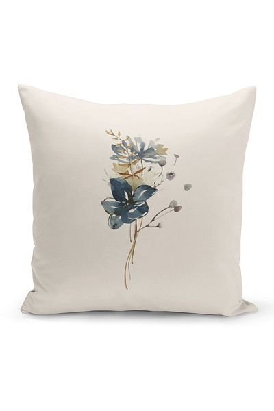 Bertille Home Flower/Vintage Series Double Sided Digital Printed 4-Piece Throw Pillow Case Set (Cushion Cover Set)