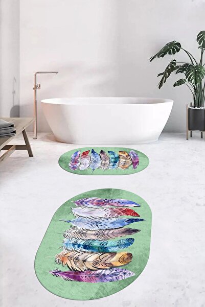 EY HOME Set de toaletă ovală pentru baie, lavabilă digitală, anti-alunecare, ...