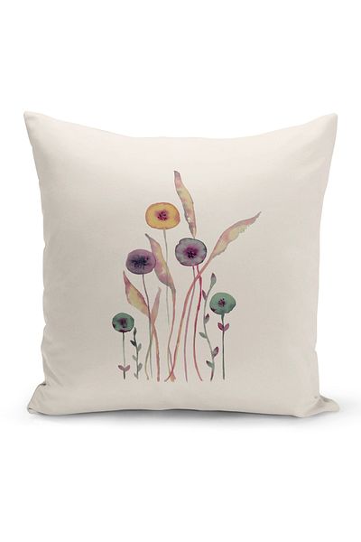 Bertille Home Flower/Vintage Series Double Sided Digital Printed 4-Piece Throw Pillow Case Set (Cushion Cover Set)