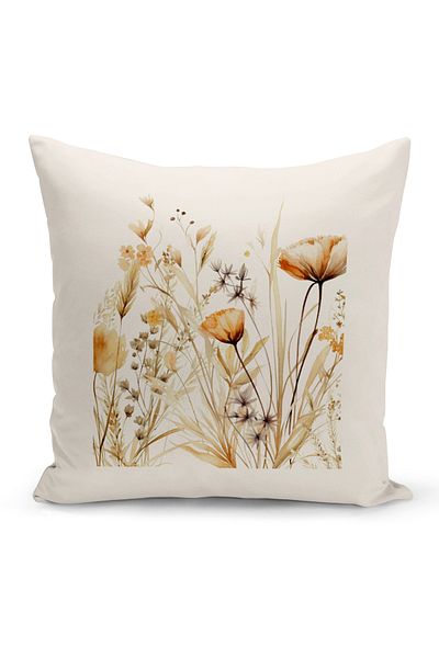 Bertille Home Flower/Vintage Series Double Sided Digital Printed 4-Piece Throw Pillow Case Set (Cushion Cover Set)