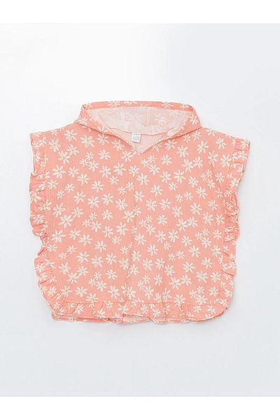 LC Waikiki LCW baby Hooded Floral Baby Girl Poncho