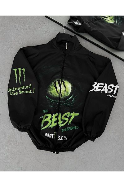 MSRT Unisex Αλεξίπτωτο Υφασμάτινο Υπερμεγέθη Ψηφιακό Εκτυπωμένο Μαύρο Ανεμοδράστη Αδιάβροχο