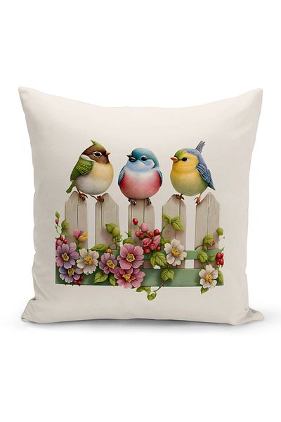 Bertille Home Flower/Vintage Series Double Sided Digital Printed 4-Piece Throw Pillow Case Set (Cushion Cover Set)
