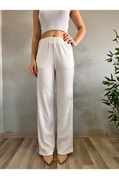 polle Široke ženske pantalone sa naborima