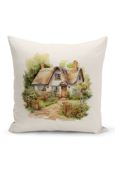 Bertille Home Flower/Vintage Series Double Sided Digital Printed 4-Piece Throw Pillow Case Set (Cushion Cover Set)