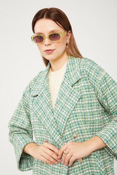 Levidor Benetton Double Sleeve Plaid Pattern Jacket
