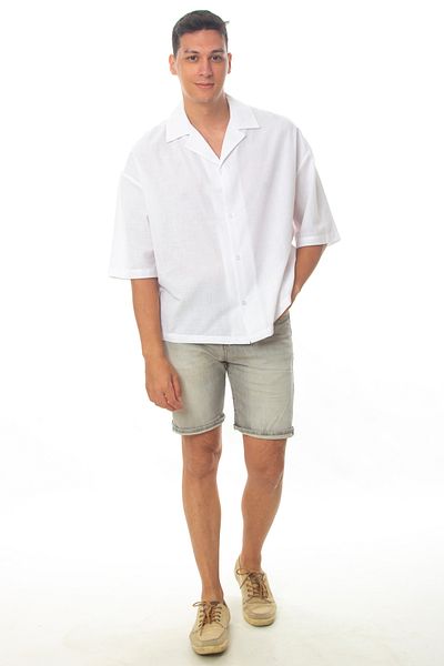 SPARKS.CO Men's Oversize White Linen Shirt