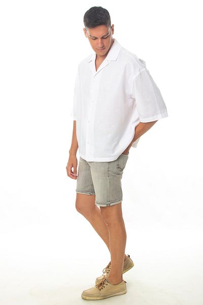 SPARKS.CO Men's Oversize White Linen Shirt