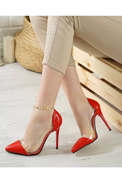 Topuk Sesim Червени кожени обувки на висок ток