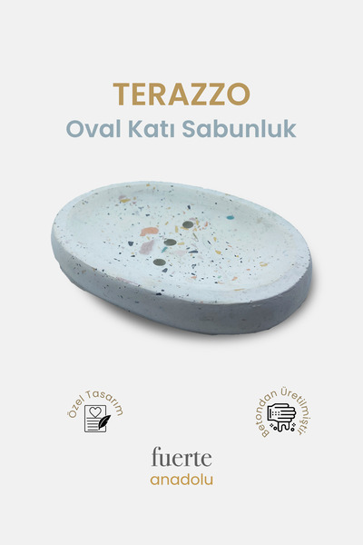Fuerte Anadolu Terazzo Oval Solid Soap Dish