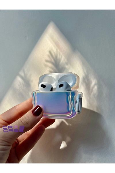 CrabCase Airpods 3rd Generation Compatible Hologram Color Changing Puff Case