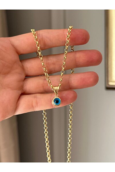 emy by emel luxury silver jewelry Altın Kaplama Doc Zincirli Nazar Boncuklu K...