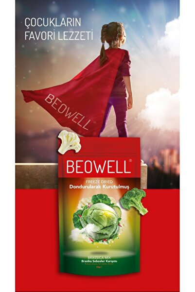 BEOWELL Brassica Mix Sebze Cipsi 30gr -Dondurularak Kurutulmuş-Freeze Dried Ç...