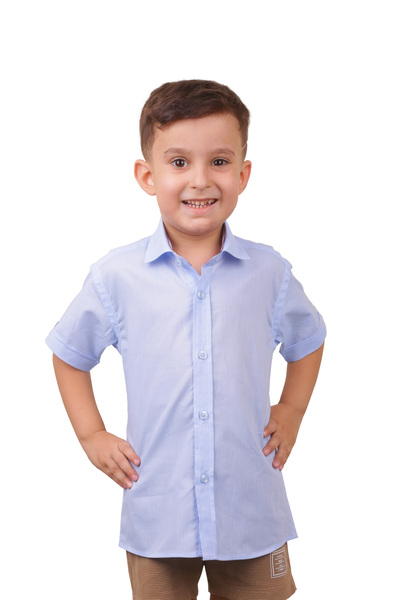 Butik Dečija plava košulja od voila sa kratkim rukavima