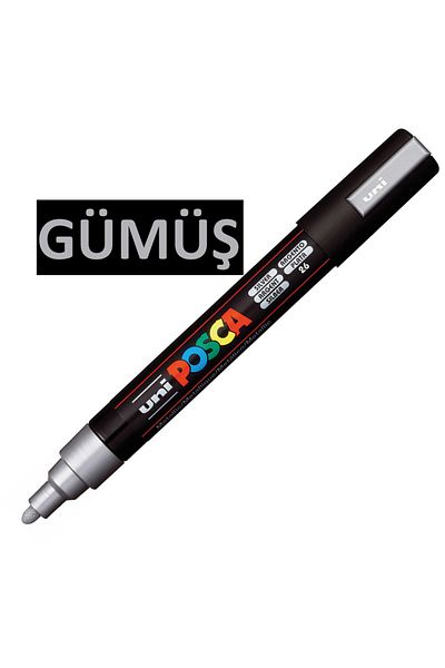 Uni Posca Silver Marker - 5m (1.8-2.5mm) Pc-5M