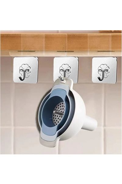 ŞAKİLATA CONCEPT Practical 4-Piece Funnel Set - 3 Different Size Funnels with Strainer and 1 Strainer