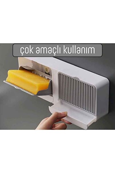 sengenegel Kendinden Yapışkanlı Çift bölmeli sabunluk, Sabun saklama kutusu Çok amaçlı