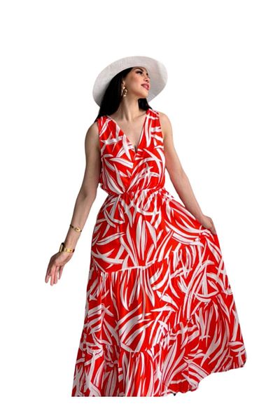 WOMAN VISION Rochie de dama din vascoza cu decolteu in V - talie elastica, model nr: 601