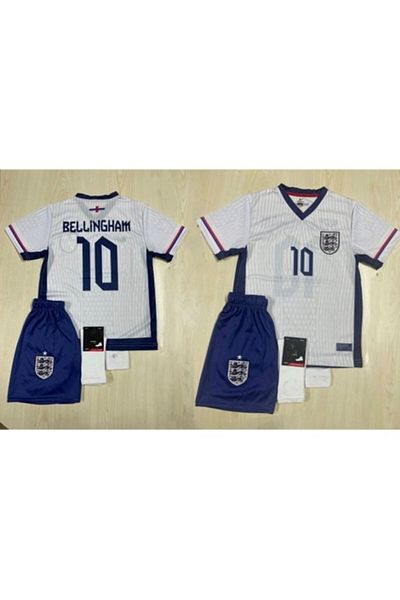 yenteks Tricou alb de FOTBAL pentru copii Jude Bellingham England - Set de 4 tricou+șosete+brățară 11
