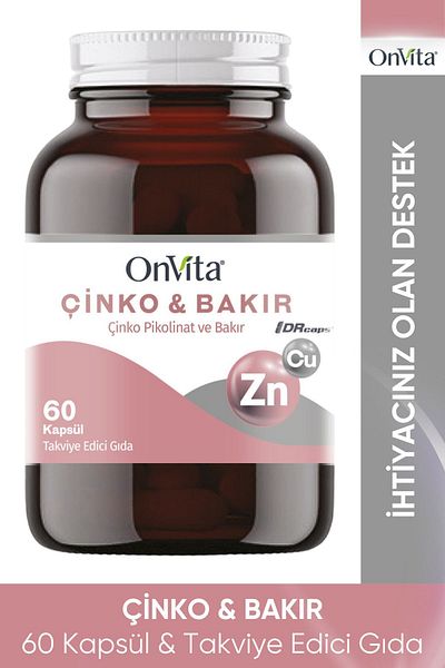 Onvita Zinc and Copper, 60 Capsules, Zn-Cu, Zinc Picolinate and Copper