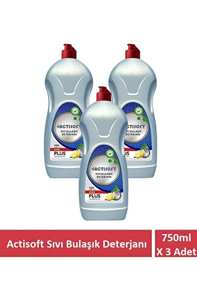 actisoft Yağ Çözücü Plus Sıvı Bulaşık Deterjanı 750 ml X 3 Adet