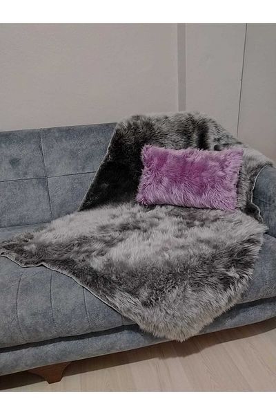 YILMAZHOME Plush Sofa Shawl - Light Gray