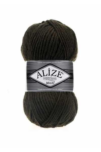 Alize (5 τεμάχια) Superlana Maxi Πλεκτά Χειροποίητα Νήματα Γιλέκο Ζακέτα Κλωστή Πουλόβερ Νήματα 241 Dark Forest