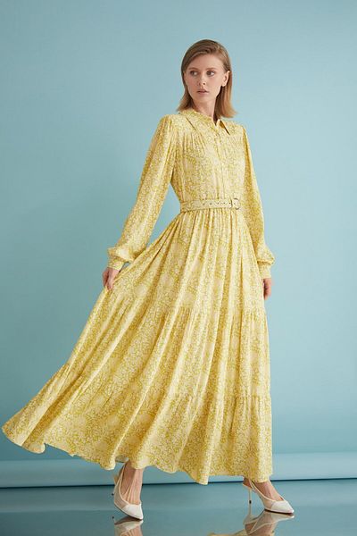 Nurs Yellow Dress - Belt Detail and Drawstring
