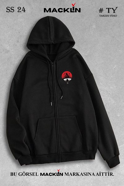 macklin Unisex Γυναικεία Ανδρική κουκούλα Naruto Anime Φούτερ με φερμουάρ Fleece Jacket