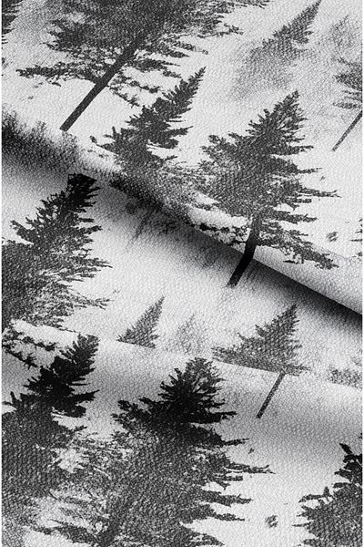 CANİLA Black Slit Proof Background Curtain - Abstract Pattern and Digital Printed 1St Quality Decorative Curtain